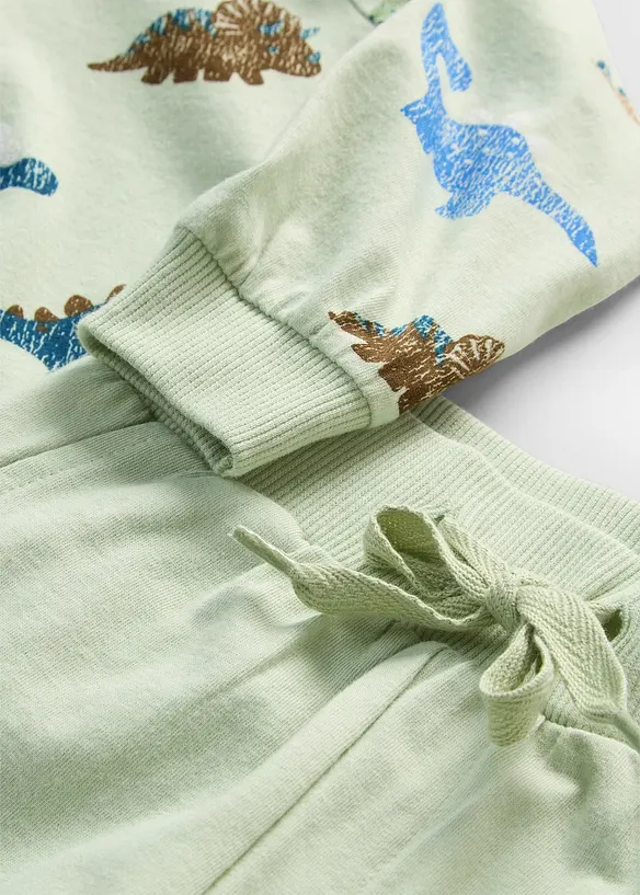 Sweat zipp&eacute;, T-shirt et pantalon (ens. 3&nbsp;pces), bonprix