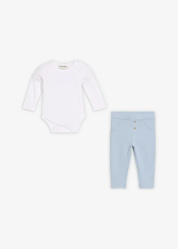 Langarmbody und Hose aus Bio-Baumwolle (2-tlg.Set), bonprix