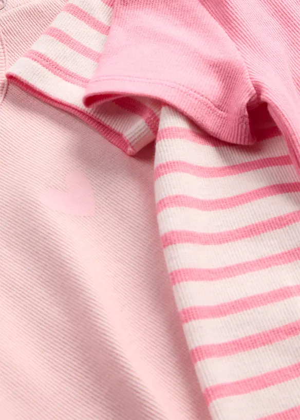 Lot de 3 bodys manches courtes en coton, bonprix