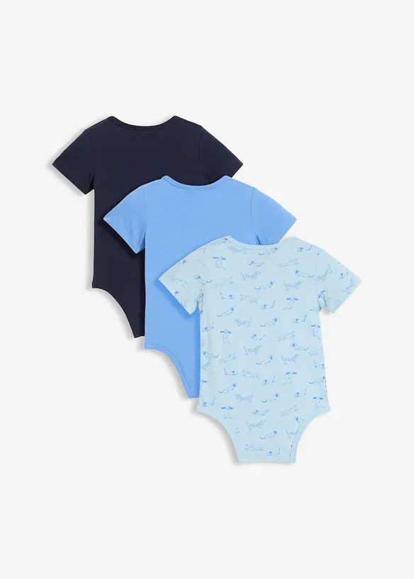 Lot de 3&nbsp;bodys manches courtes 100% coton, bonprix