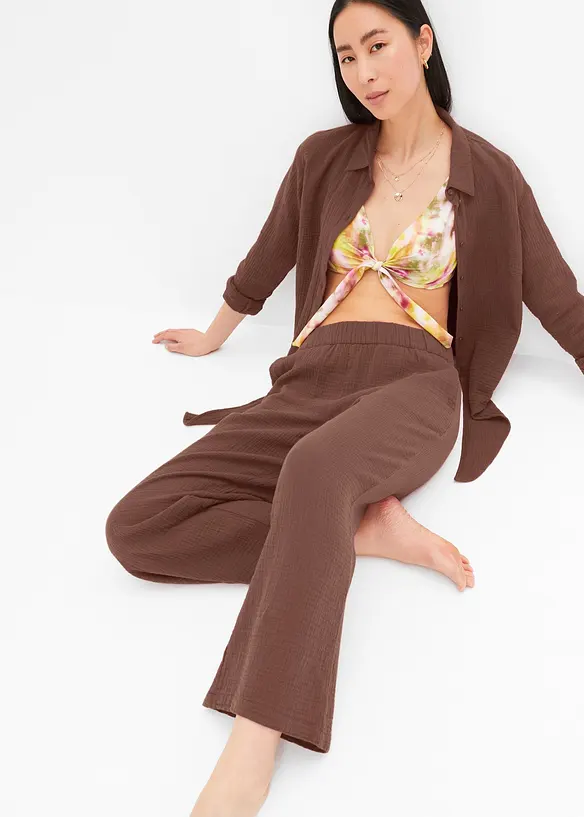 Marlenehose aus Baumwoll-Musselin, bonprix