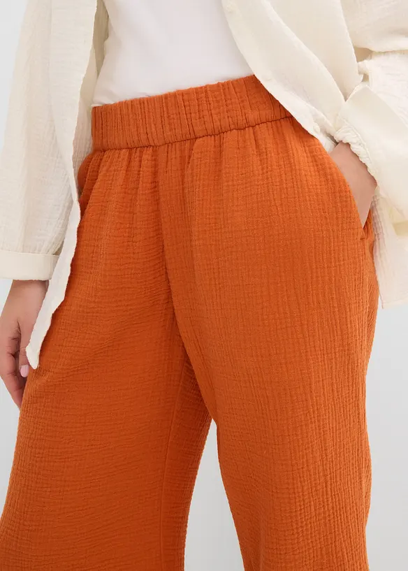 Marlenehose aus Baumwoll-Musselin, bonprix