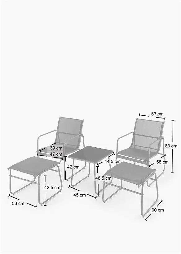 Gartenm&ouml;bel Set (5-tlg. Set), bonprix