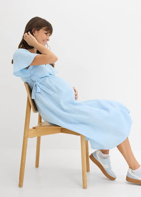 2-in-1 Umstands- und Stillkleid aus Baumwoll-Musselin, bonprix