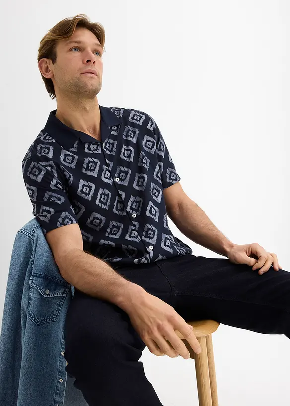 Chemise manches courtes col cubain, bonprix