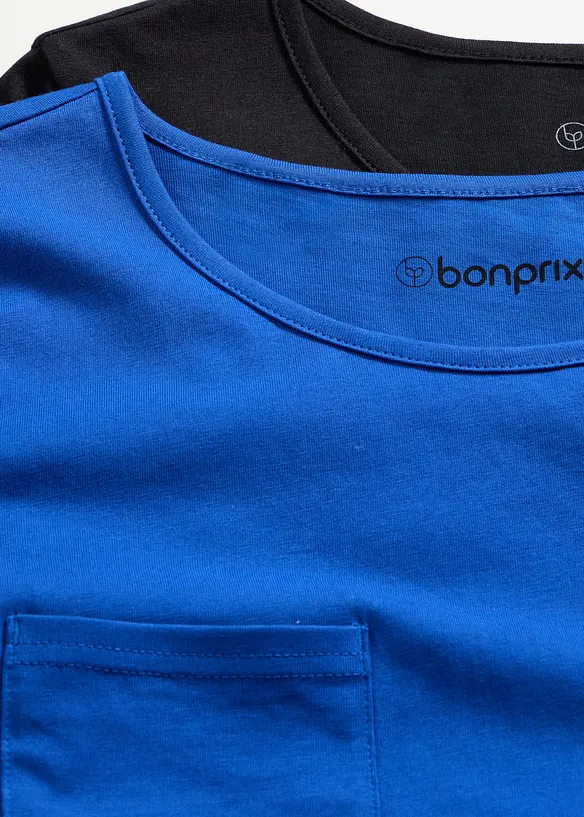 Lot de 2 chemises de nuit courtes 100% coton, bonprix