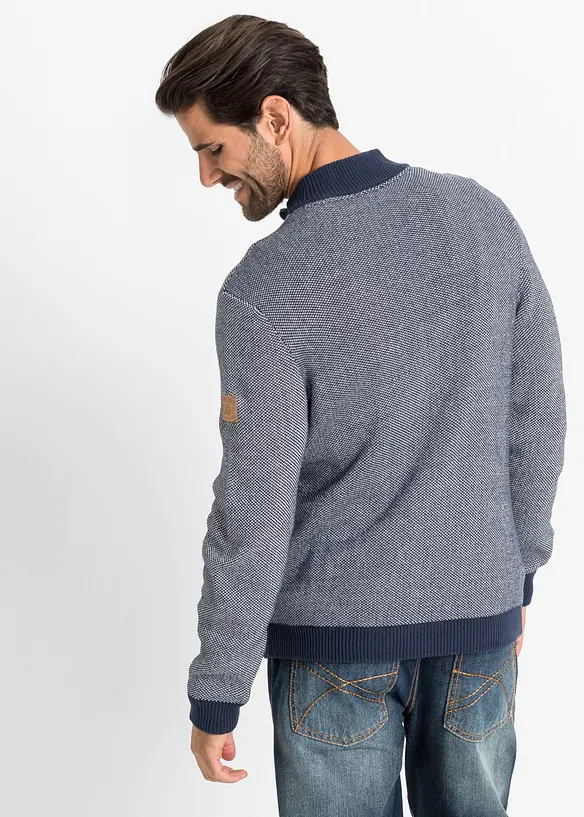 Gilet en maille 100% coton &agrave; col montant, bonprix