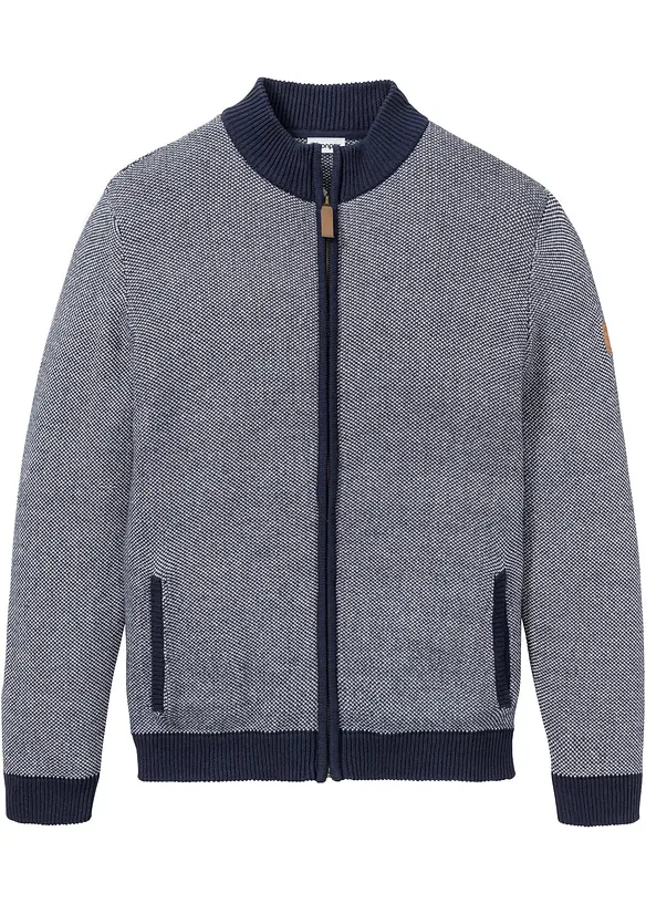 Gilet en maille 100% coton &agrave; col montant, bonprix