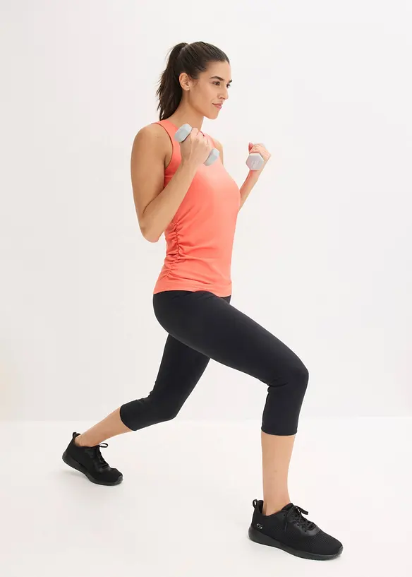 Top de sport &agrave; fronces, s&eacute;chage rapide, bonprix