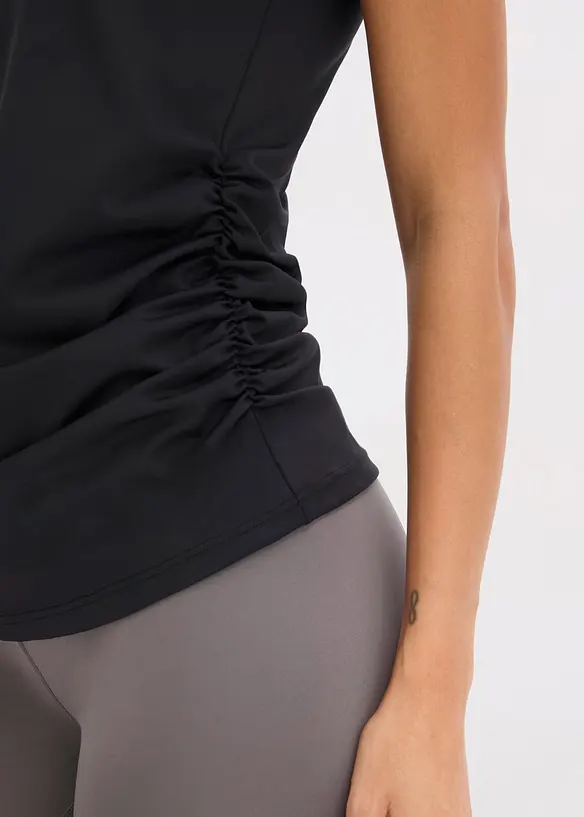 Sport-Top mit Raffung, schnelltrocknend, bonprix