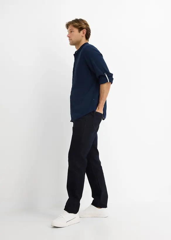 Chemise &agrave; manches longues retroussables en lin m&eacute;lang&eacute; pour une sensation de fra&icirc;cheur, bonprix