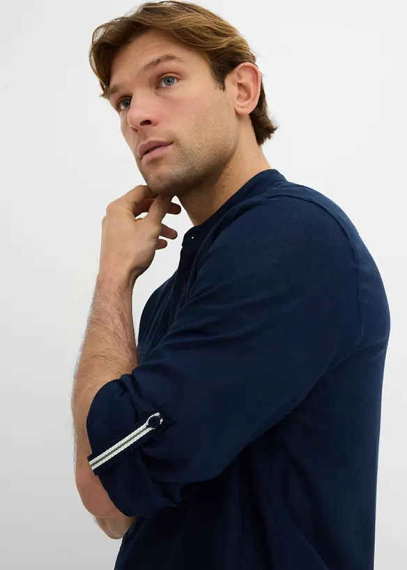 Chemise &agrave; manches longues retroussables en lin m&eacute;lang&eacute; pour une sensation de fra&icirc;cheur, bonprix