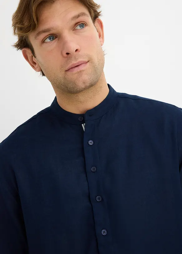 Chemise &agrave; manches longues retroussables en lin m&eacute;lang&eacute; pour une sensation de fra&icirc;cheur, bonprix