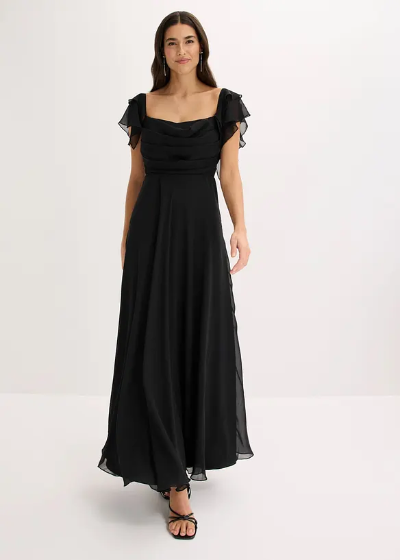 Abendkleid aus feinem Chiffon mit Drapierung, bonprix