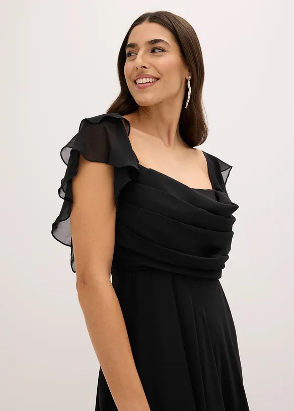 Abendkleid aus feinem Chiffon mit Drapierung, bonprix