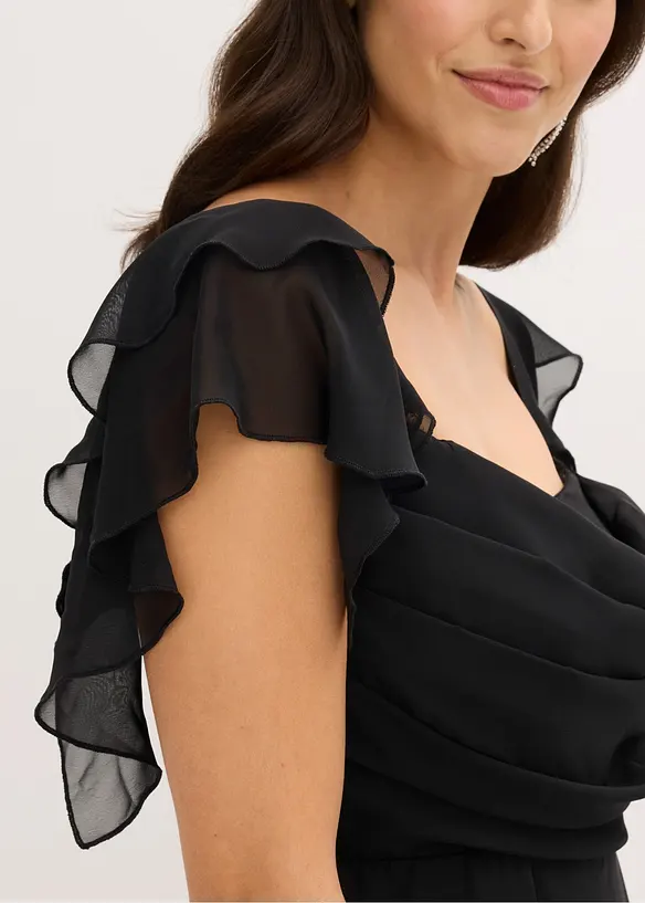 Abendkleid aus feinem Chiffon mit Drapierung, bonprix