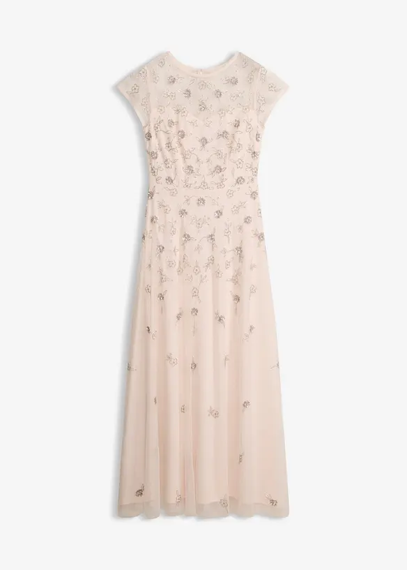 Robe de soir&eacute;e en tulle d&eacute;licat avec sequins brod&eacute;s, bonprix