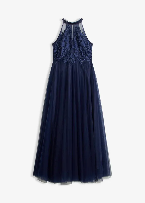Robe de soir&eacute;e en tulle d&eacute;licat avec dentelle, bonprix