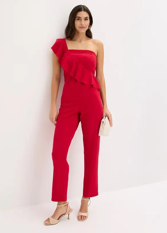 One-Shoulder Overall aus strukturiertem Crep&eacute;, bonprix