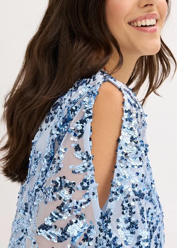 Robe de cocktail avec jet&eacute; &agrave; sequins, bonprix