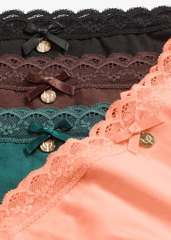 Lot de 4 slips avec dentelle, bonprix