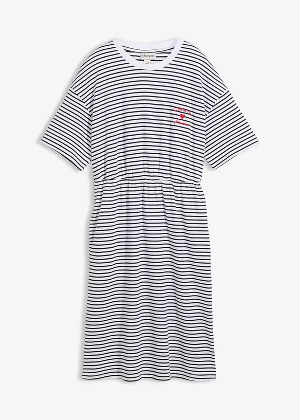 Gestreiftes T-Shirt mit Stickerei, bonprix