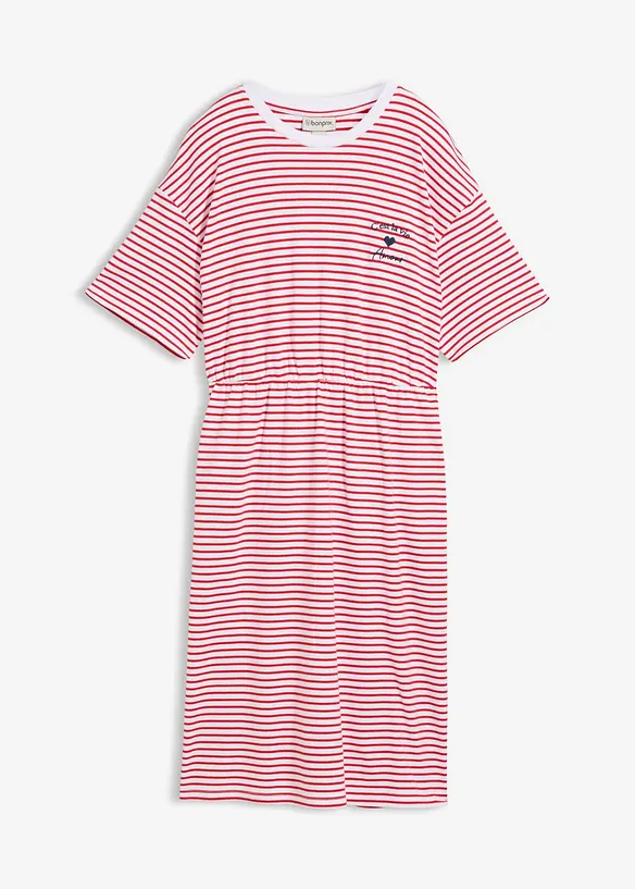 Gestreiftes T-Shirt mit Stickerei, bonprix