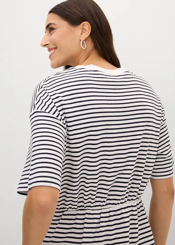 Gestreiftes T-Shirt mit Stickerei, bonprix