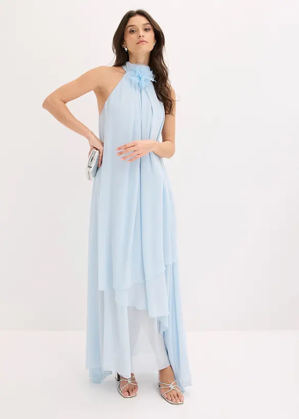 Robe longue avec fleur appliqu&eacute;e, bonprix