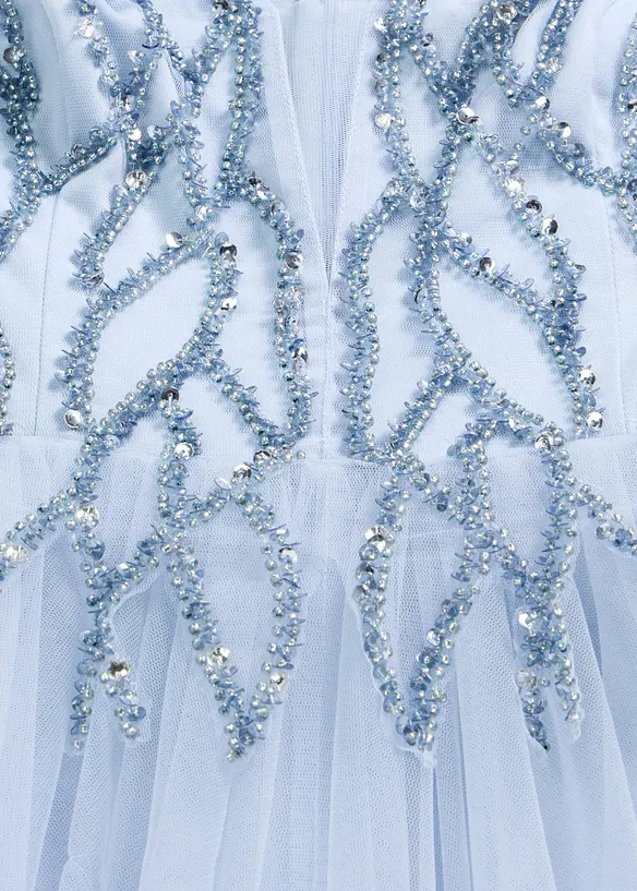 Abendkleid aus zartem T&uuml;ll mit Strasssteinverzierungen, bonprix