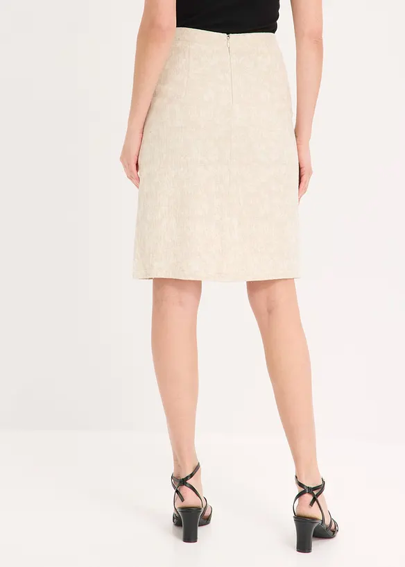 Rock aus Baumwolljacquard mit Leinenanteil, bonprix