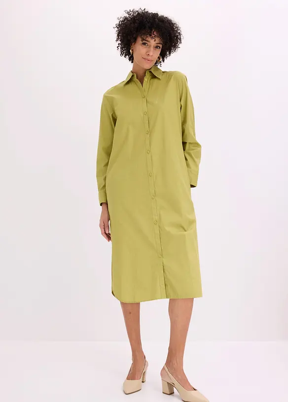 Hemdblusenkleid aus Baumwoll-Popeline, bonprix