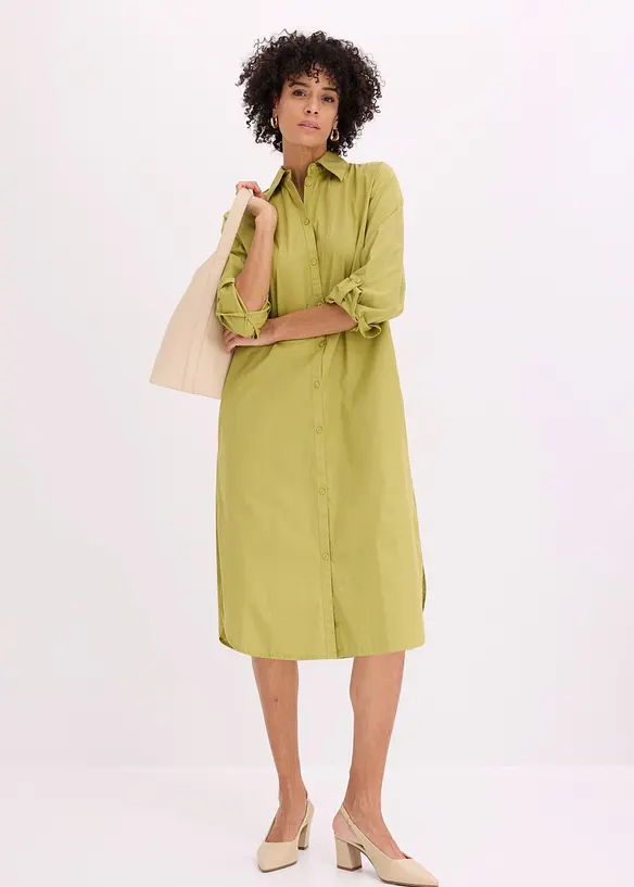 Hemdblusenkleid aus Baumwoll-Popeline, bonprix