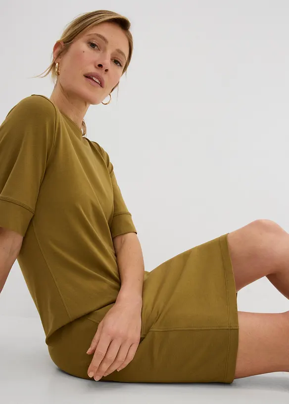 Shirtkleid aus elastischem Baumwoll-Mix, bonprix