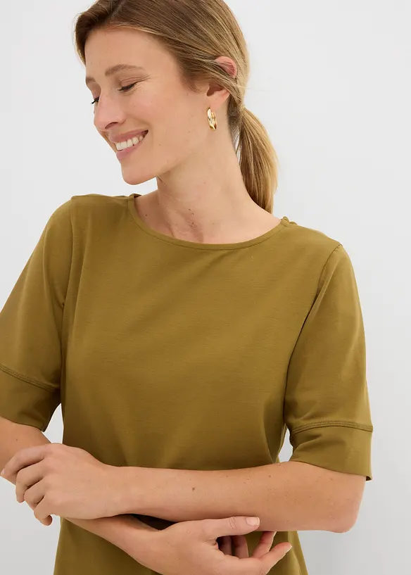 Shirtkleid aus elastischem Baumwoll-Mix, bonprix