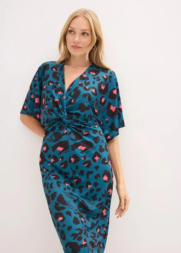 Robe midi &agrave; d&eacute;collet&eacute; plongeant, bonprix