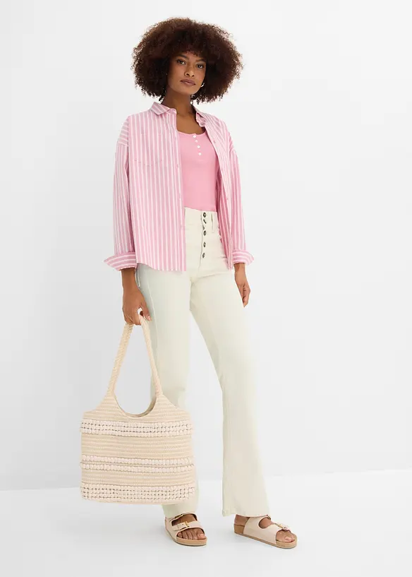 Jean droit taille haute, extensible, bonprix