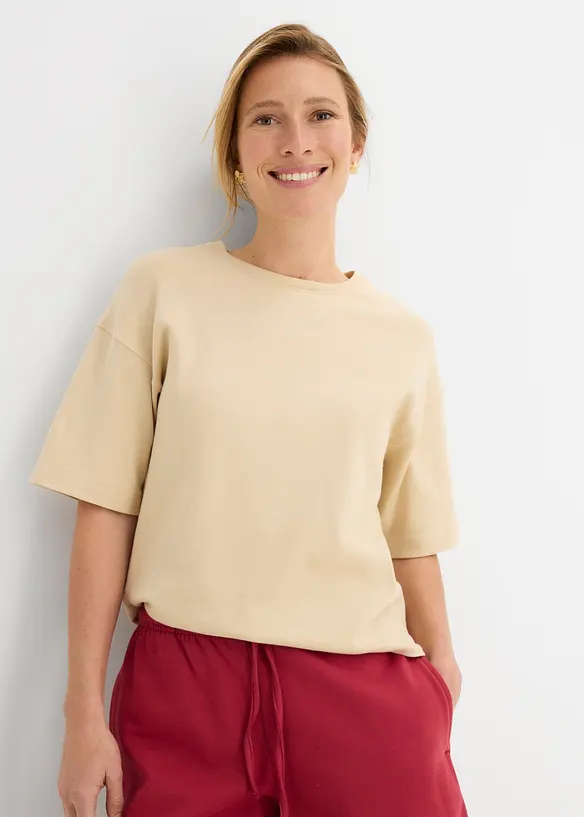 T-shirt boxy en coton &eacute;pais, bonprix