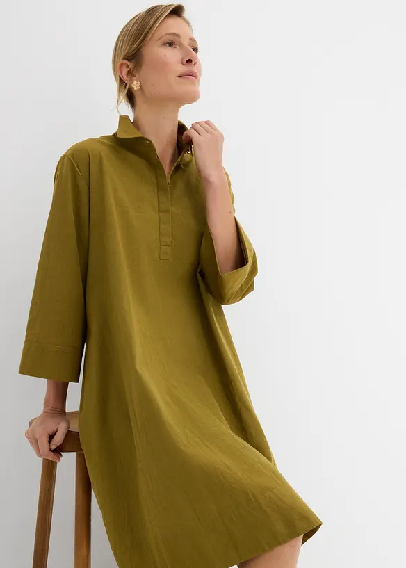 Blusenkleid aus reiner Bio-Baumwolle, bonprix