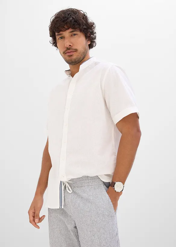 Chemise manches courtes 100% lin, bonprix