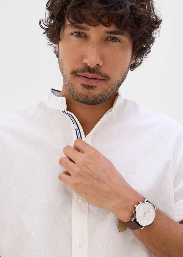 Chemise manches courtes 100% lin, bonprix