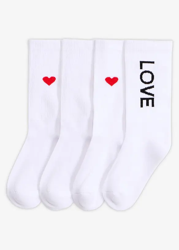 Lot de 4 paires de chaussettes avec coton, bonprix