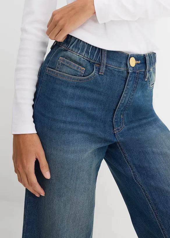 Wide-Leg-Jeans, High Waist, cropped, bonprix