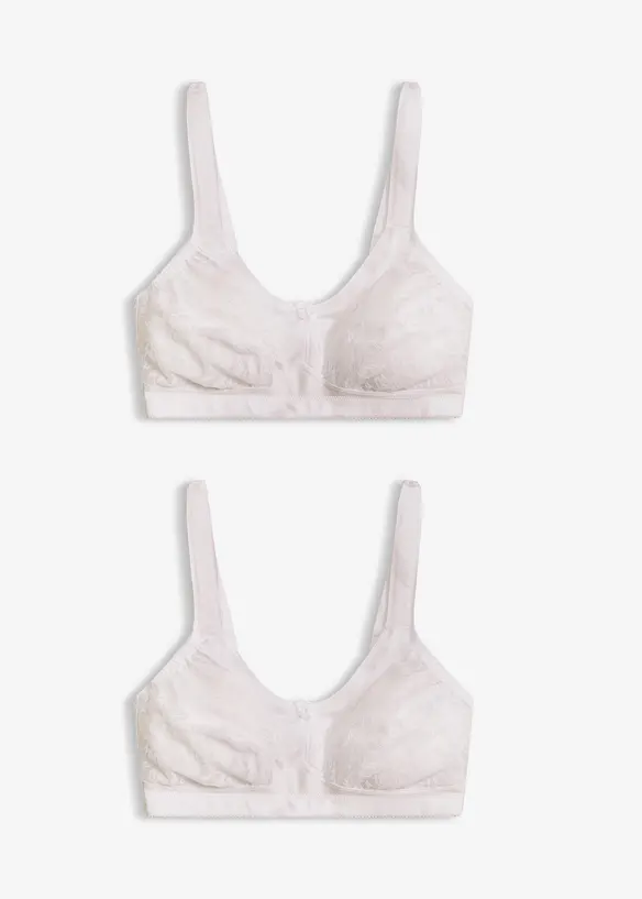 Lot de 2 soutiens-gorge grand maintien sans armatures, bretelles rembourr&eacute;es, bonprix