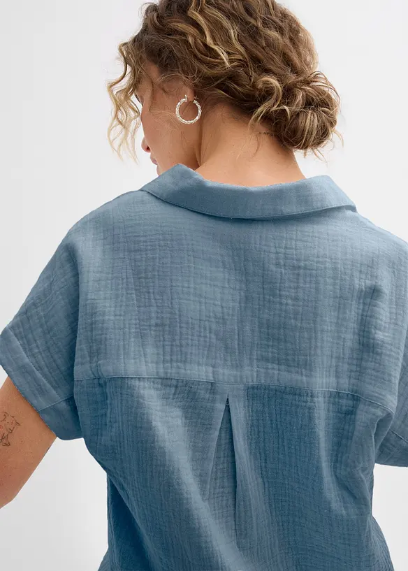 Blouse manches courtes en gaze de coton l&eacute;g&egrave;re, bonprix