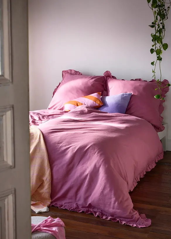 Linon-Bettw&auml;sche mit R&uuml;schen, bonprix