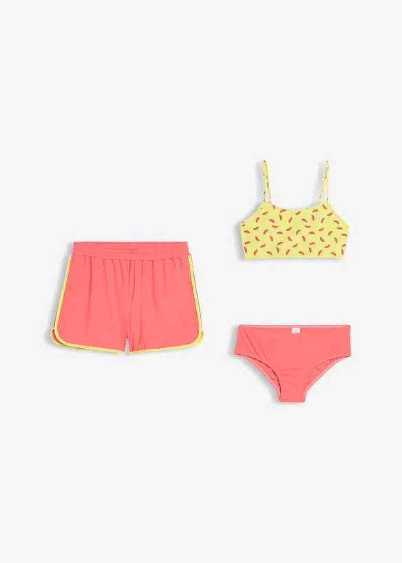 Bikini et short (ens. 3 pces), bonprix