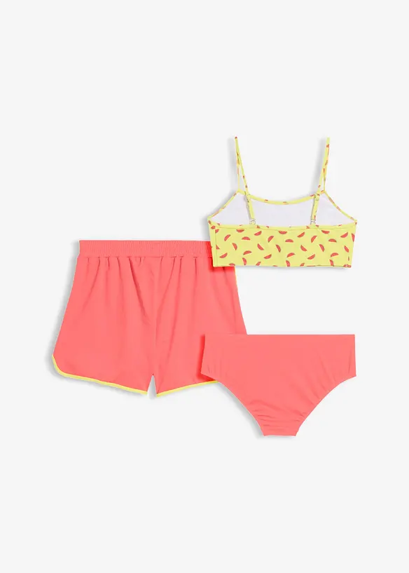 Bikini et short (ens. 3 pces), bonprix