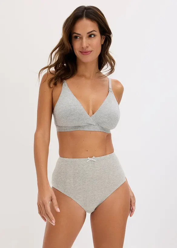 Lot de 4 slips taille haute en coton l&eacute;ger, bonprix