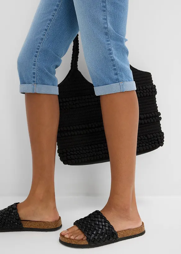 Jean droit taille mi-haute, cropped, bonprix